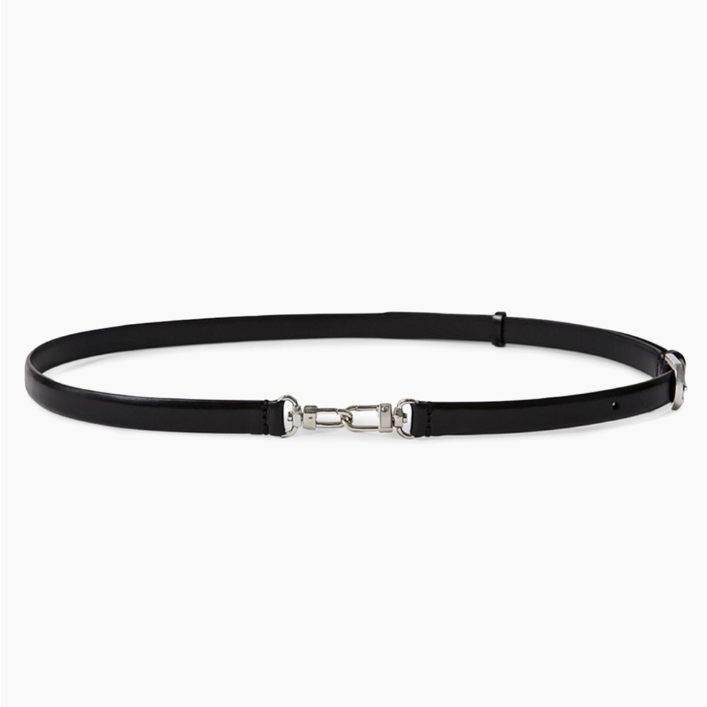 Toteme Skinny Leather Belt, Black - Picture 4 of 17